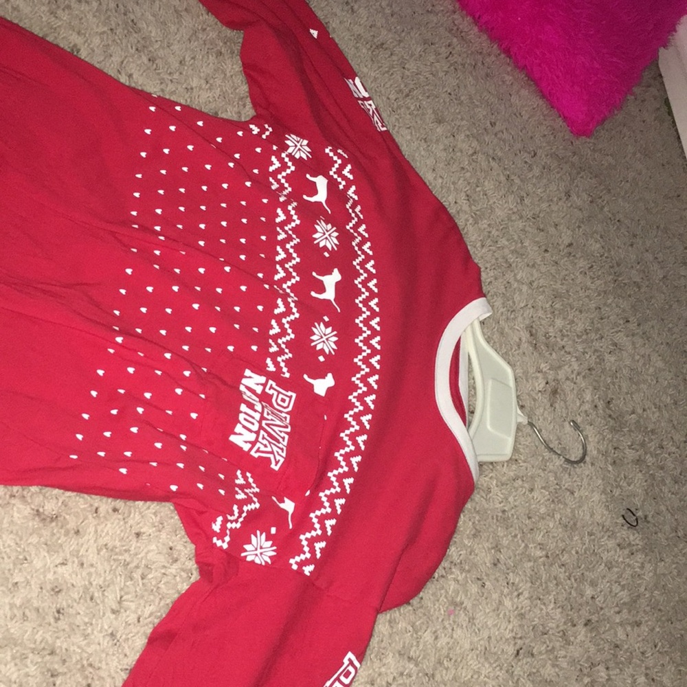 pink holiday sweater